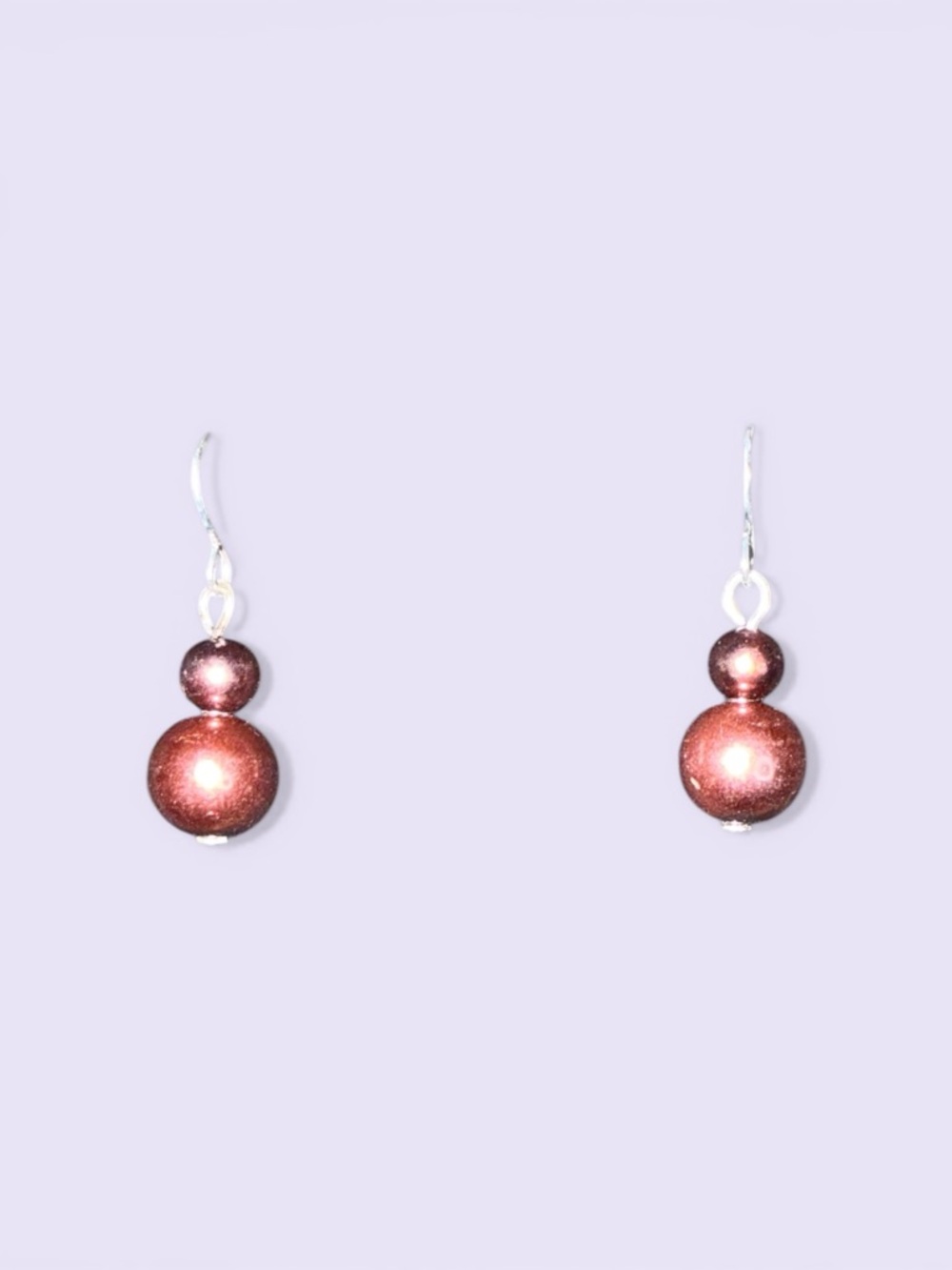 #377–❤️$5/$25❤️Elegant Rose Gold Double-Bead Drop Earrings